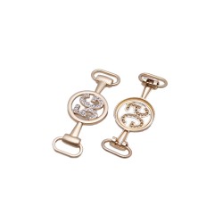 Fashion Rhinestone Buckle Shoes Accessory Custom Brand Charms Chains For Women Dress Rhinestone Bikini Swimwear Connectors