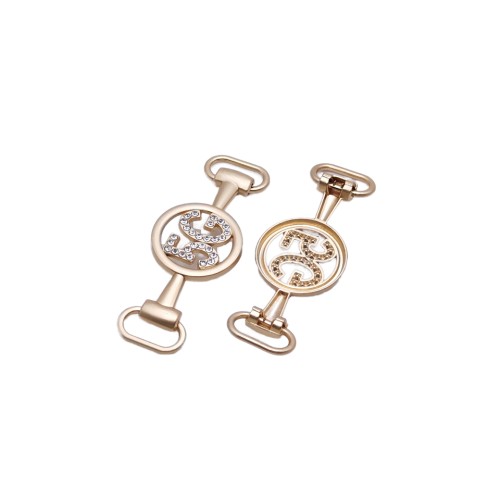 Fashion Rhinestone Buckle Shoes Accessory Custom Brand Charms Chains For Women Dress Rhinestone Bikini Swimwear Connectors