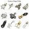 Brushed Antique Brass Color Custom Logo Embossed Metal Zipper Puller For Bag / Clothes