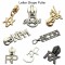Brushed Antique Brass Color Custom Logo Embossed Metal Zipper Puller For Bag / Clothes
