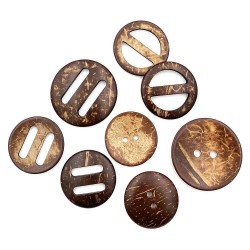 Yiwu Oem Customized Adjustable Slider Natural Round Shoe Coconut Shell Buckles