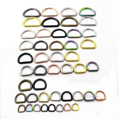 Manufacturer Custom  Alloy Buckles Clasp D Rings Handbag Accessories Bag Straps Metal D Ring For Dog Collar Hardware