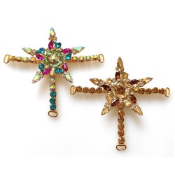 New Arrival Rhinestones Shoe Decorations Stainless Steel Buckle Center Bar Shoe Shoe Hardware Accessories For Flip Flops