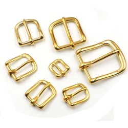 Solid Brass Belt Rectangle Buckle End Bar Heel Bar Buckle Single Pin Belt Half Buckle For Leather Craft Bag Belting Leather