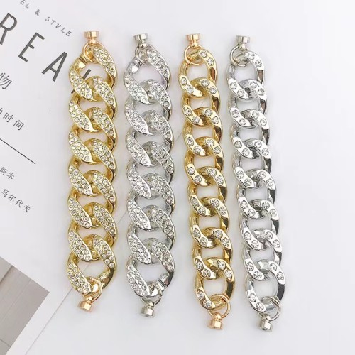 2025 Custom Designer Metal Shoe Chains Beaded Diamond Bling Shoe Accessories For Women Latest Shoe Decorations