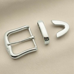 Factory Sale 40mm Metal Buckles With Loop 3 Piece Belt Buckle Set For Leather Belt Conchos For Leather
