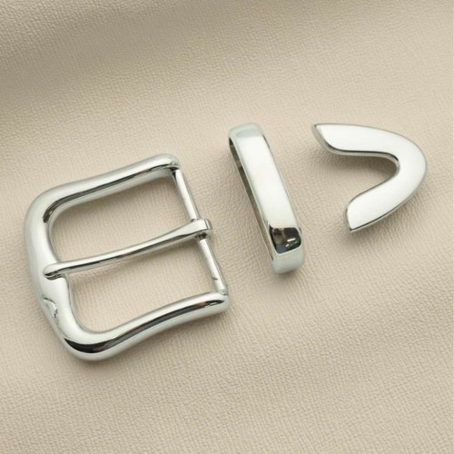 Factory Sale 40mm Metal Buckles With Loop 3 Piece Belt Buckle Set For Leather Belt Conchos For Leather