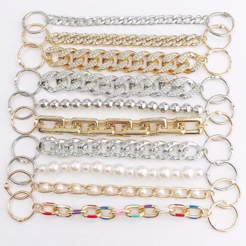 New Acrylic Diamond Studded Chain Hole Shoes Accessories Acrylic Round Bead Chain Hole Shoes Decorative Buckle