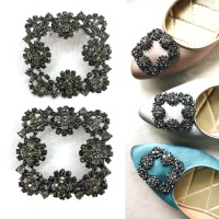 H102 Wholesale Luxury Shoes Accessories Crystal Metal Shoe Buckle Rhinestone Shoe Buckles