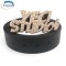 Creative Gold Custom Brand Name Own Design Letter Logo Rhinestone Metal Belt Buckle For Men