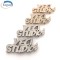 Creative Gold Custom Brand Name Own Design Letter Logo Rhinestone Metal Belt Buckle For Men