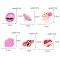 Pink Ladies Brooch Rose Car Heart Lips High Heels Button Clothes Bag Enamel Lapel Pin