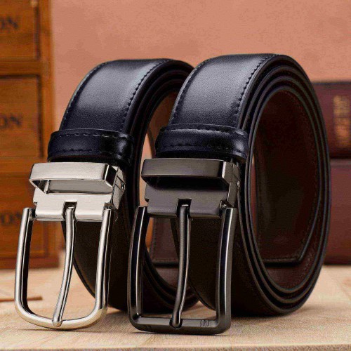 Custom Size Metal Pin Belt Buckle Leather Belt Mens Casual Genuine Leather Belt For Men