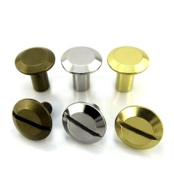 Solid Brass Flat Head Chicago Screw Rivets For Leather Craft