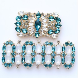 Classic Glass Rhinestones Metal Buckles Shoes And Bags Set Decorated With Rhinestone Shoe Accessories Women Decoration