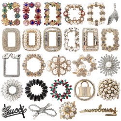 Shoes Jewelry Decoration Crystal Shoe Buckle Elegant Rhinestone Crystal Metal Shoe Clips For Wedding Party