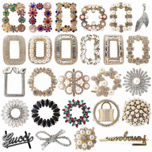 Shoes Jewelry Decoration Crystal Shoe Buckle Elegant Rhinestone Crystal Metal Shoe Clips For Wedding Party