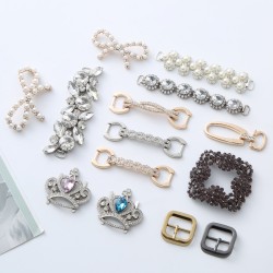 Fashion Design Custom Shoe Decoration Accessories Metal Shoe Buckle Logo Embossed With Color For Shoe