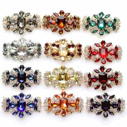 Bling Bling New Welding Glass Rhinestones High Heel Shoe Ornaments Shoe Buckles For Woman Bridal Shoe Decorations