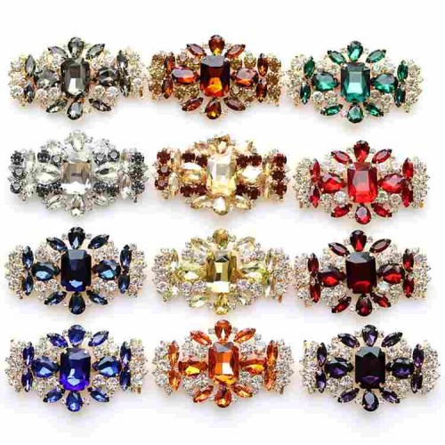 Bling Bling New Welding Glass Rhinestones High Heel Shoe Ornaments Shoe Buckles For Woman Bridal Shoe Decorations