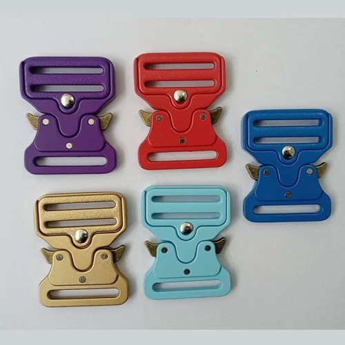 Golden 20mm Tactical Quick Release Metal Strap Buckle Small Adjustable Shoulder Strap Buckles 3/4inch Nylon Side Release Buckle