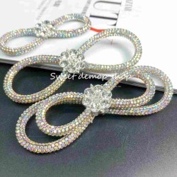 Fashion Bling Clothing Accessories Bling Diamond Shoe Buckle Flower Shoe Clip Rhinestone Bow Shoe Decoration