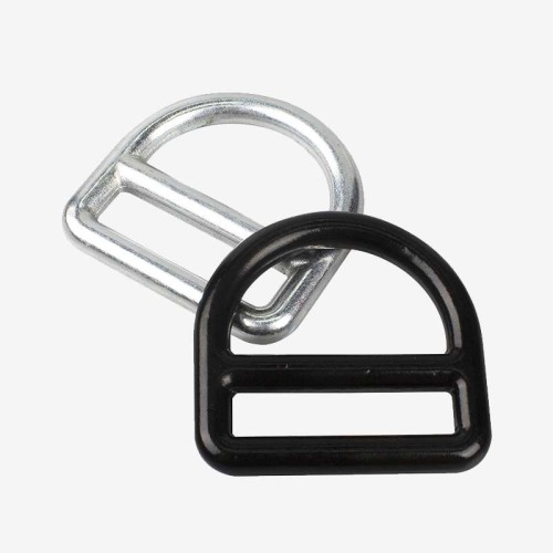 Factory High Quality 46mm Metal Adjustable Double Bar Slotted Hard Steel Large D Ring Buckle For Seat Belt Accessories
