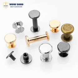Mini Metal Copper Brass Leather Chicago Binding Screw Belt Buckle Nail Rivet Button For Leather