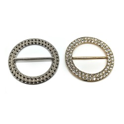 Women Boots Shoes Accessories Zinc Alloy Metal Buckles Round Shape Decorative Shoe Buckles Luxury Rhinestone Bag Buckle Clip