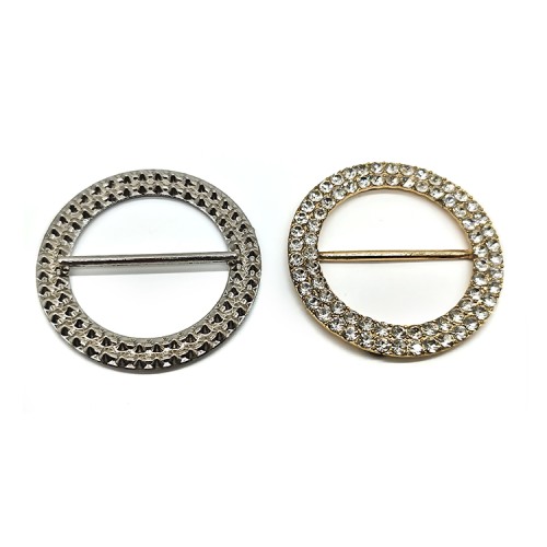 Women Boots Shoes Accessories Zinc Alloy Metal Buckles Round Shape Decorative Shoe Buckles Luxury Rhinestone Bag Buckle Clip