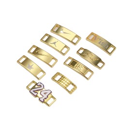 Wholesale Customized Shoe Lace Tag Zinc Plated Trainer Tag Shoe Buckles Shoelace Decoration Charms
