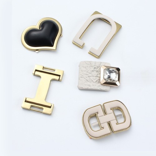 2025 Fashion Bling Metal Square Shoe Belt Bag Accessories Shoe Buckles Ladies Shoes