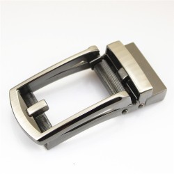 Gunmetal Ratchet Automatic Metal Belt Buckle For Genuine Leather Strap Men Belt