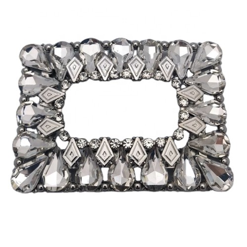 2025 Quadrangle Shining And Heavy Shoe Decoration High Quality Stone Shoe Buckle