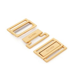 Fashion Women Swimsuit Gold Bikini Connector Metal Custom Swimwear Buckle With Metal Logo