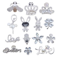 Designers Metal Luxury Bling Custom Rhinestone Metal Disigners Metal Brand Clog Shoe Charms For Clog Shoes Decoration Wholesale