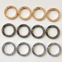 16mm Luggage Bag Hardware Accessories Hook Ring Rhinestones Opening Spring O Ring Buckle