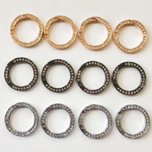 16mm Luggage Bag Hardware Accessories Hook Ring Rhinestones Opening Spring O Ring Buckle