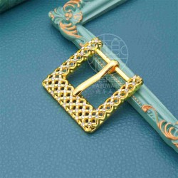 Gold Color Pin Buckle Thick Plating Oil Sealed Hollow Strap Adjust Buckle Zinc Alloy Rhinestone Decoration Shoes Buckle Hardware