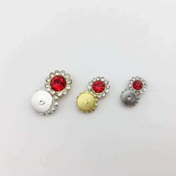 Double Sun Flower Tray Rhinestone Decorative Buckle With Rhinestone-dot Diamond Diy Sewing Clothing And Wedding Dresses