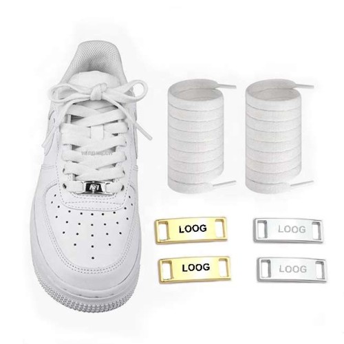 Custom Engraved Shoe Lace Charm Adapter Metal Logo Tag Sneaker Lace Lock Metal Shoelace Buckle Shoelace Charm Clothing Metal Tag