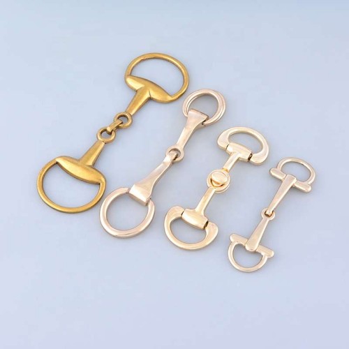 Factory Wholesale Hardware Crafts Chain Buckle Gold Metal Horse Bit Shoe Buckles