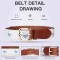 Custom Casual Fashion Vintage Devise Brown Needlepoint Embroidery Pin Buckle Genuine Leather Belts For Men