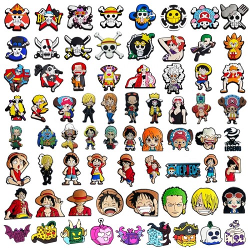 Xx Wholesale Custom Cartoon Japan Anime Pvc & Rubber & Decorate Accessories One Piece For Clog Shoes Charms Buckle