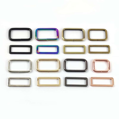 Meetee 16-50mm Alloy Oblong Rectangle Buckle Garment Hardware Accessories Square Ring Buckles For Bag