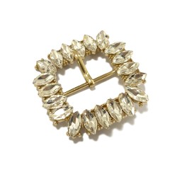 Square Shape Rhinestone Belt Buckles Ladies Metal Shoe Pin Buckles