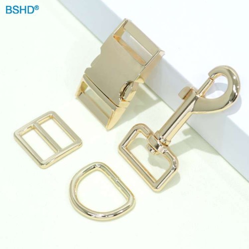 Custom Strap Belt Loop Dog Collar Leads Clasp Hardware 1inch Aluminum Metal D Ring Buckle Gold 3/4&quot; Side Release Buckle Hook