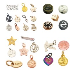 Wholesale Engraved Brand Jewelry Tags With Logo Custom Custom Metal Tags Charm Pendant For Jewelry