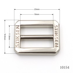 Nickel Logo Custom Engraved Slider Buckle Metal Adjuster Buckle For Bag