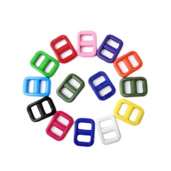 Color Plastic Buckle Ribbon Three-gear Buckle Luggage Backpack Adjustment Square Tri Glide Slides Buckle